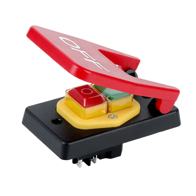 16A Big Red OFF Panel Push Button Electromagnetic Switch