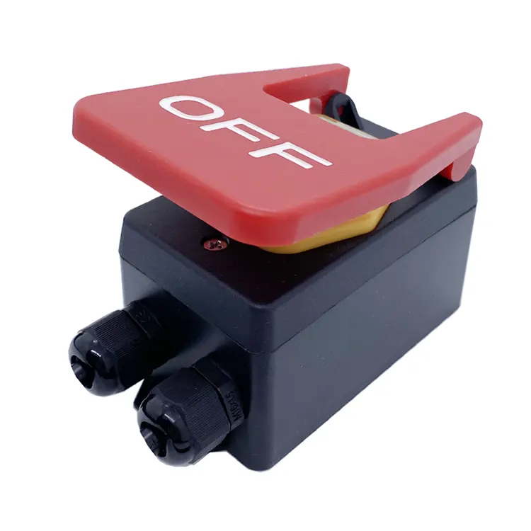 16A Big Red OFF Panel Push Button Electromagnetic Switch With Box