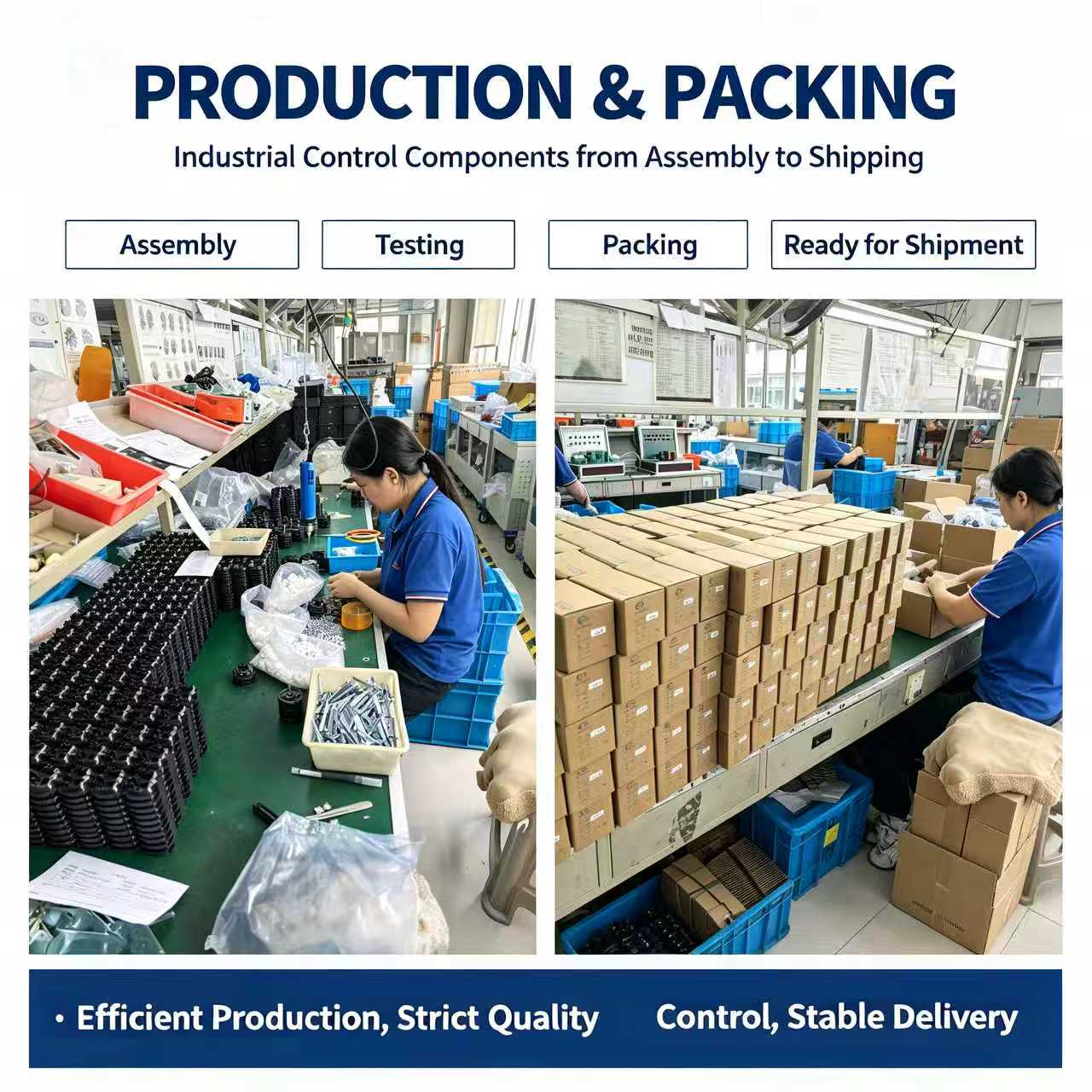 Production Assembly & Packing Process | Industrial Product Manufacturing