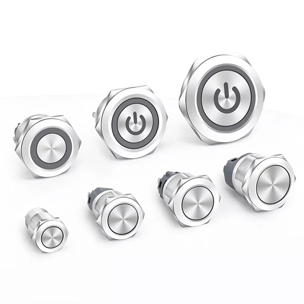 Customize Icon Metal Push Button Switch With Light