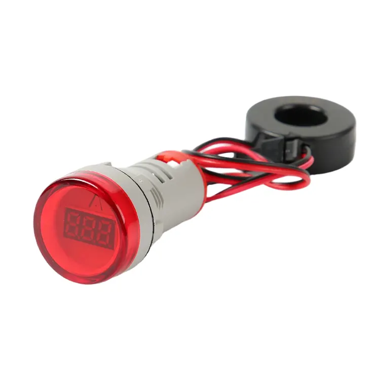 Digital AC Ammeter Circular Single Display Indicator Light