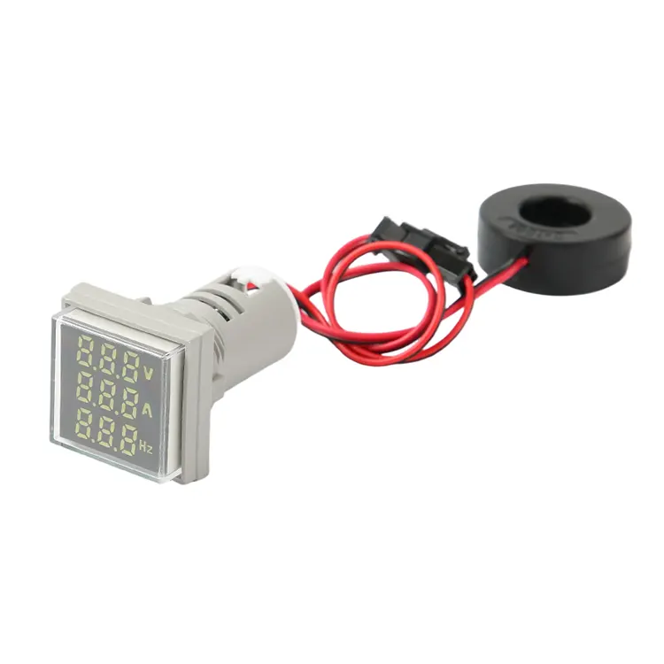 Digital AC Voltmeter, Ammeter, and Hz Square Triple Display Indicator Light