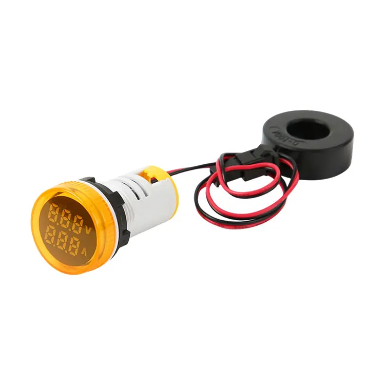 Digital AC Voltmeter and Ammeter Square Double Display Indicator Light