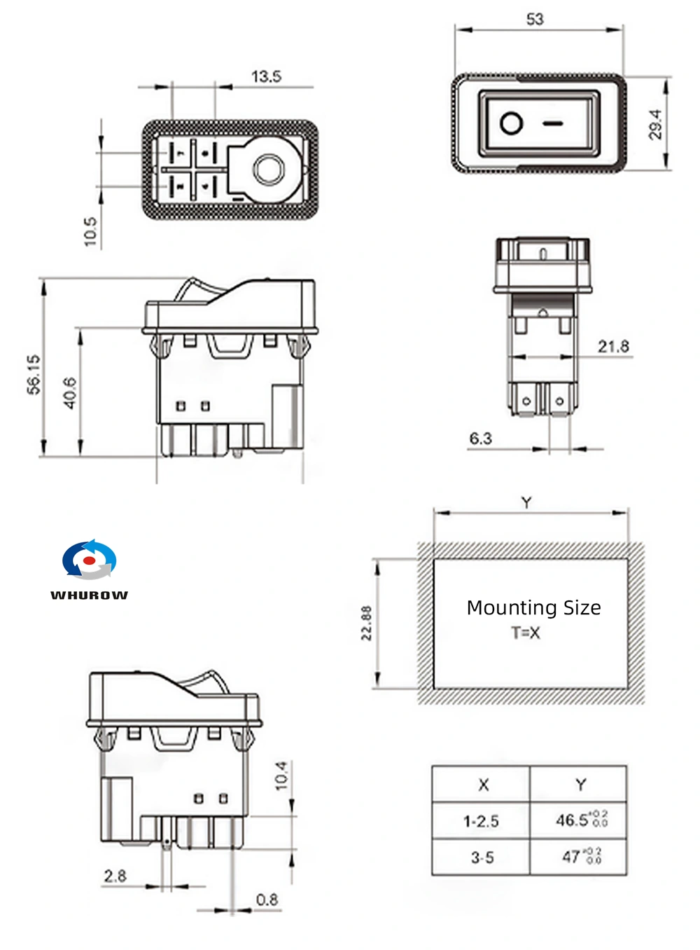 250V 16A ON-OFF Push Button Electromagnetic Switch