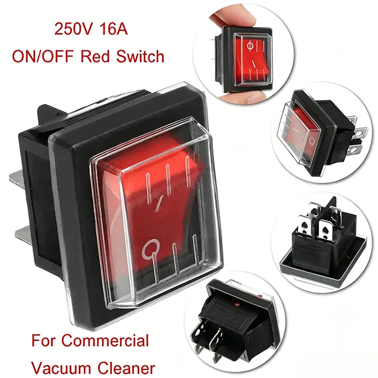 Multiple Color KCD4 Rocker Switch With Plastic Cover