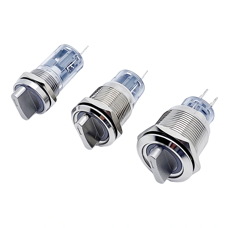 Two Three Position Metal Knob Rotary Switch