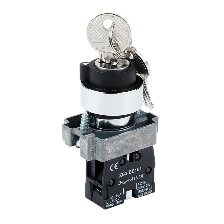 XB2-BG Key Reset Self-locking Two-Three Position Knob Rotary Switch